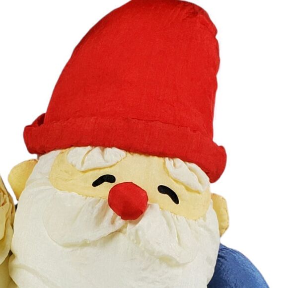 Vintage Santa Claus Plush Gnome Nylon J.S. International Christmas Korea 15" - Picture 4 of 13